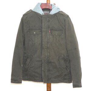 Levi's Brown Sherpa Lined Hooded Canvas Barn Coat Jacket